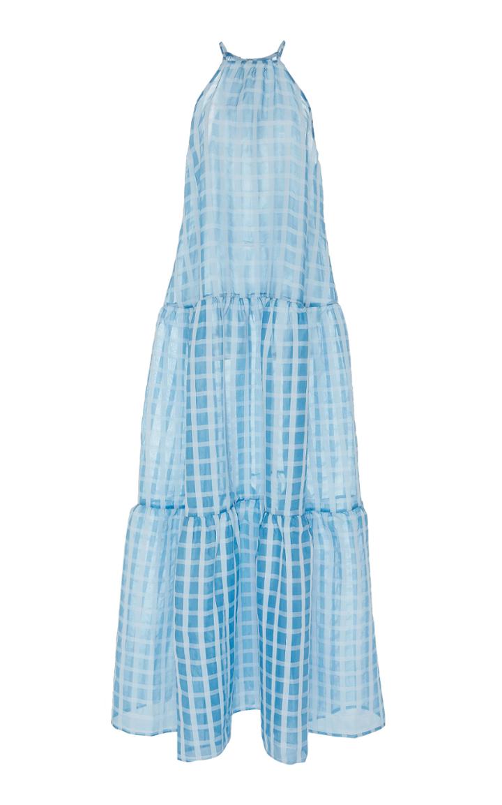 Cult Gaia Linda Grid-print Organza Dress