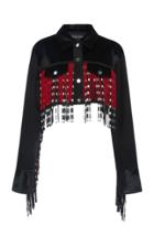 David Koma Mixed Fringe Cropped Jacket