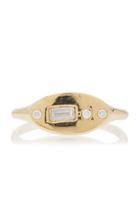 Wwake Gold And Diamond Signet Ring