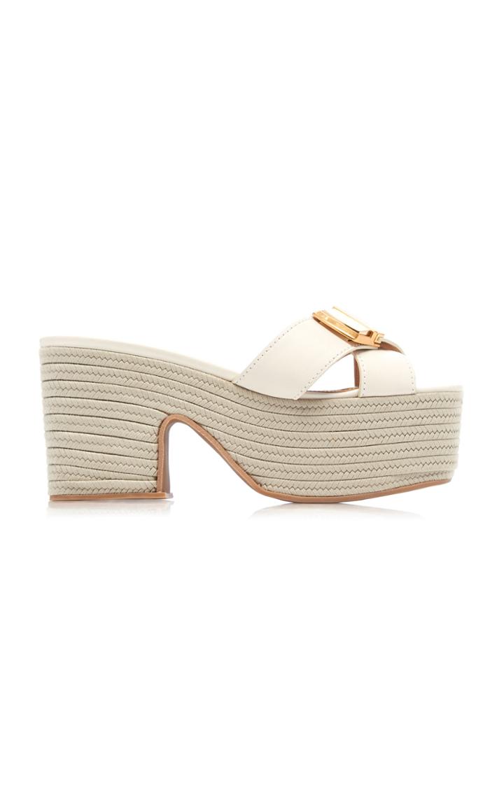Jacquemus Leather Espadrille Platform Sandals
