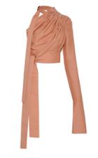 Moda Operandi Aleksandre Akhalkatsishvili Side Sleeve Cinched Cotton Blouse Size: M