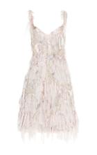 Paule Ka Patchwork Jacquard Fringe Dress