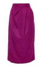 Christine Alcalay Straight Wool Wrap Skirt
