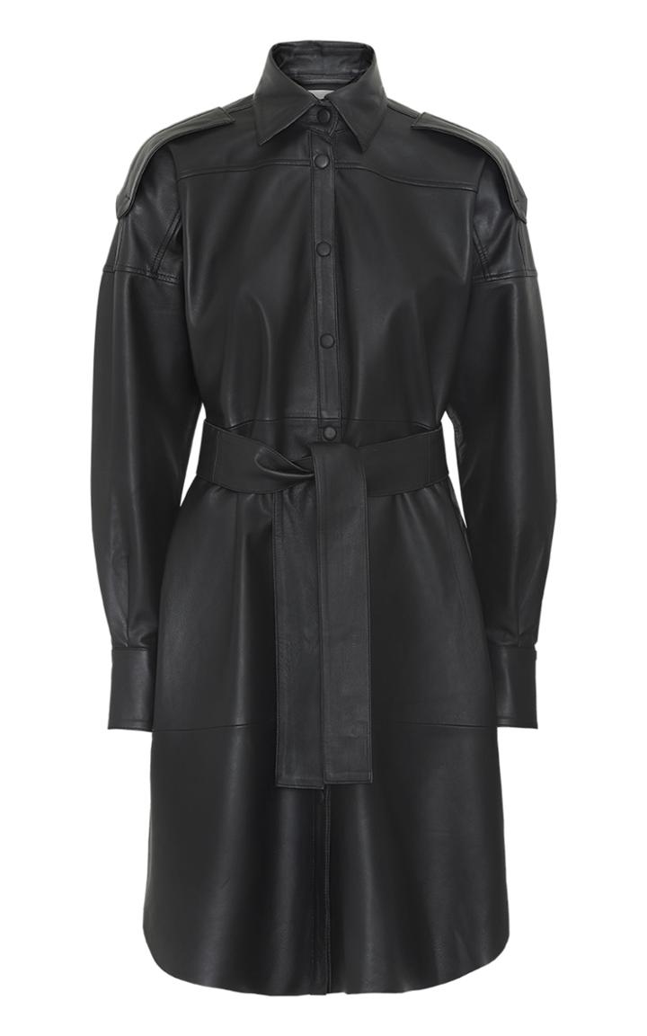 Moda Operandi Remain Lavare Leather Shirt Dress