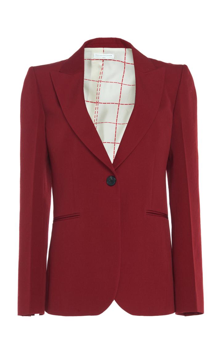 Victoria Beckham Virgin Wool Notched Lapel Blazer