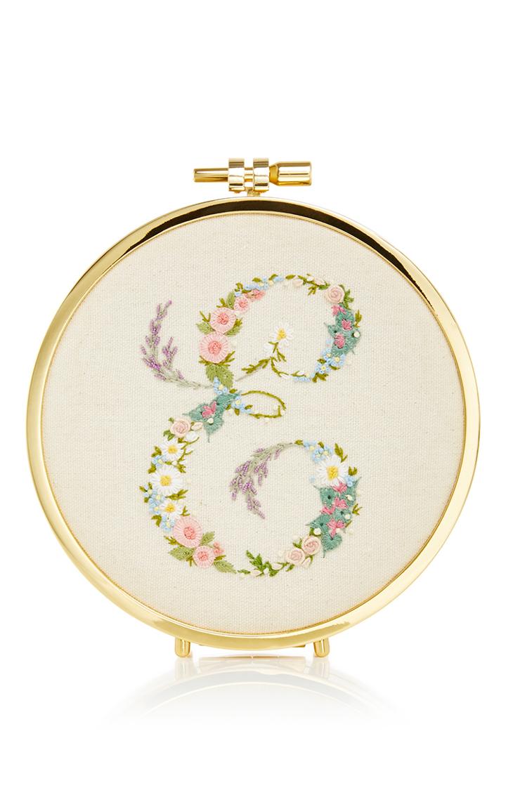 Erin Fetherston Customizable Monogram Embroidery Hoop Clutch