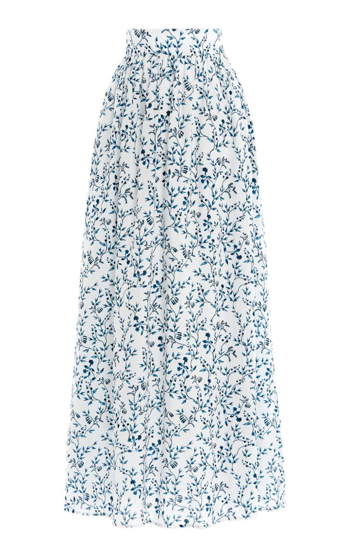 Moda Operandi Agua By Agua Bendita Tropic Acacias-print Linen Maxi Skirt