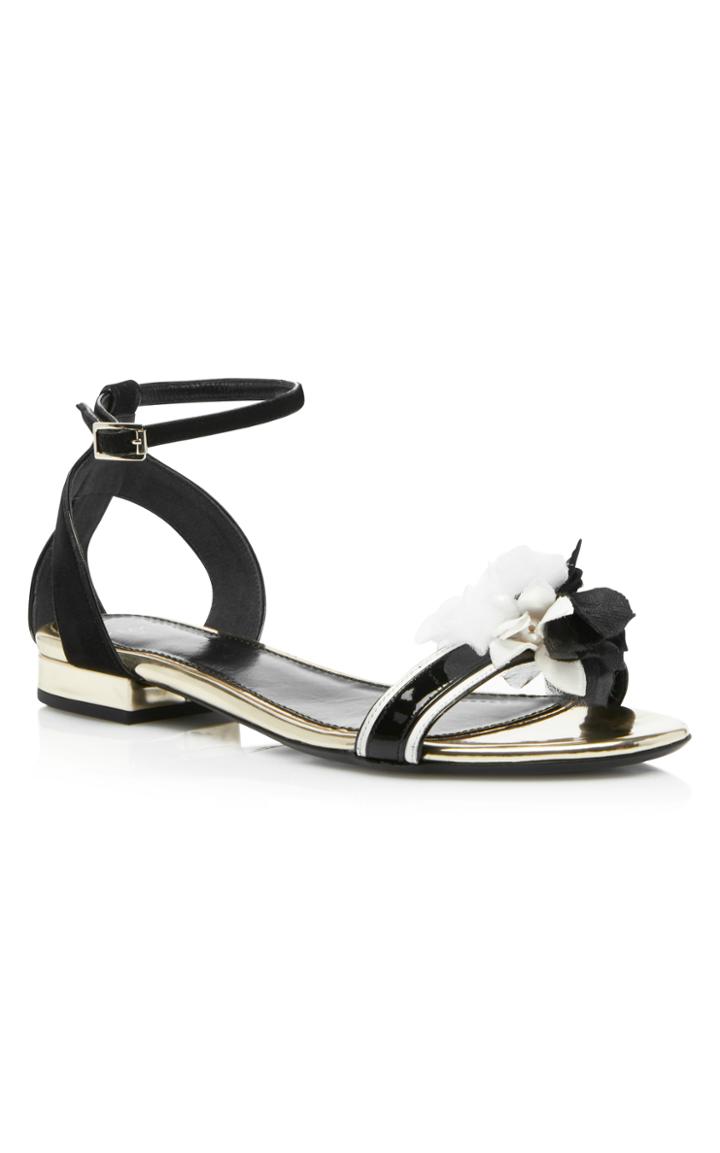 Lanvin Flat Sandal With Flower Bouquet