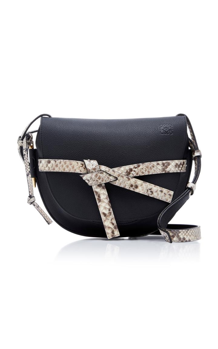 Loewe Gate Python And Leather Shoulder Bag