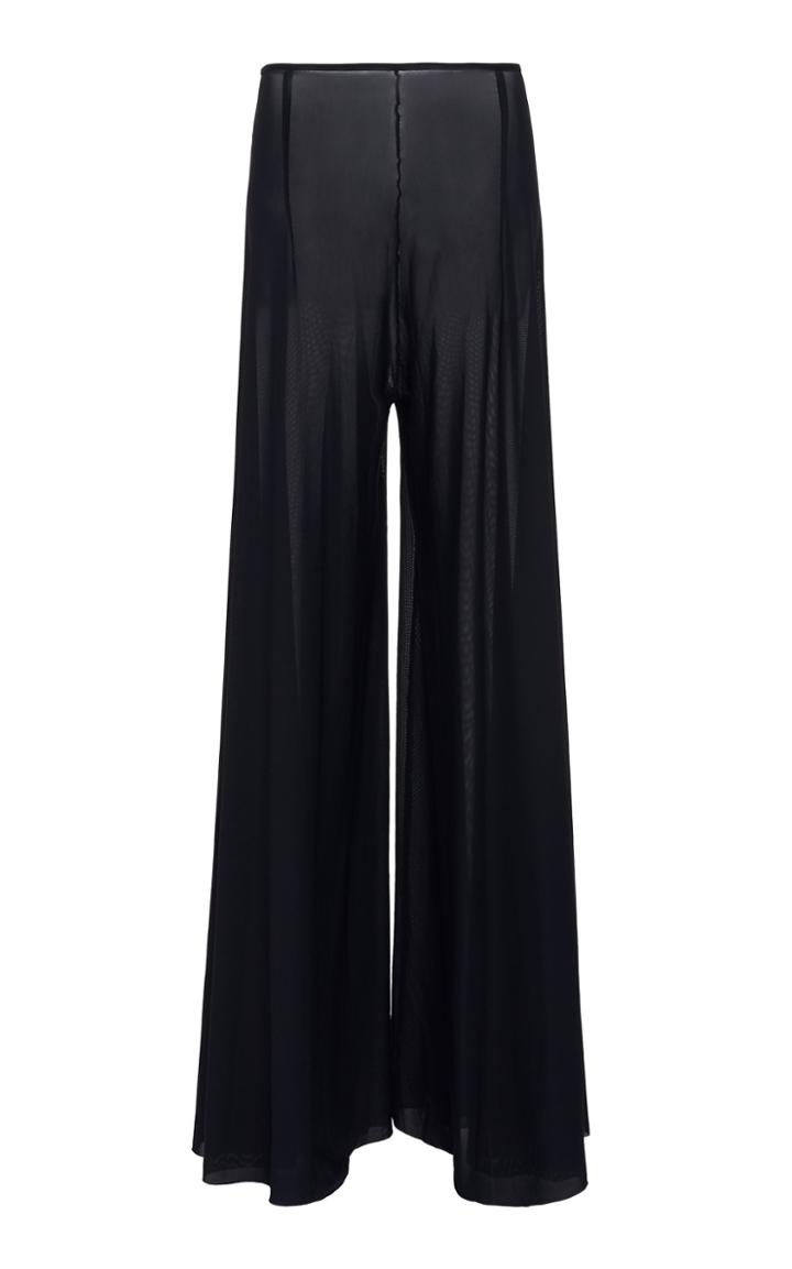 Leal Daccarett Perla Negra Chiffon Wide-leg Pants