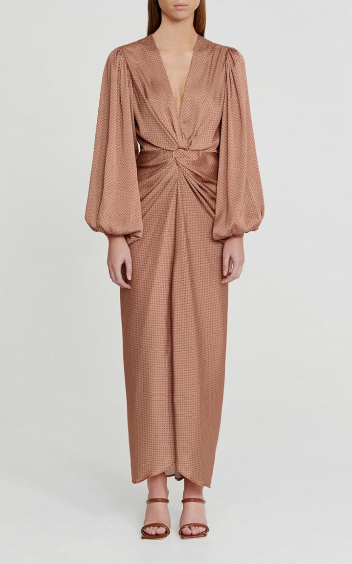 Moda Operandi Significant Other Adorn Jacquard Draped Maxi Dress
