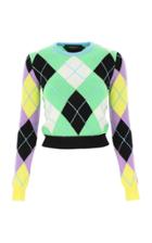 Moda Operandi Versace Argyle Intarsia-knit Cashmere Cropped Sweater