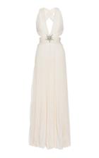 Dundas Cutout Pleated Halter Silk Dress