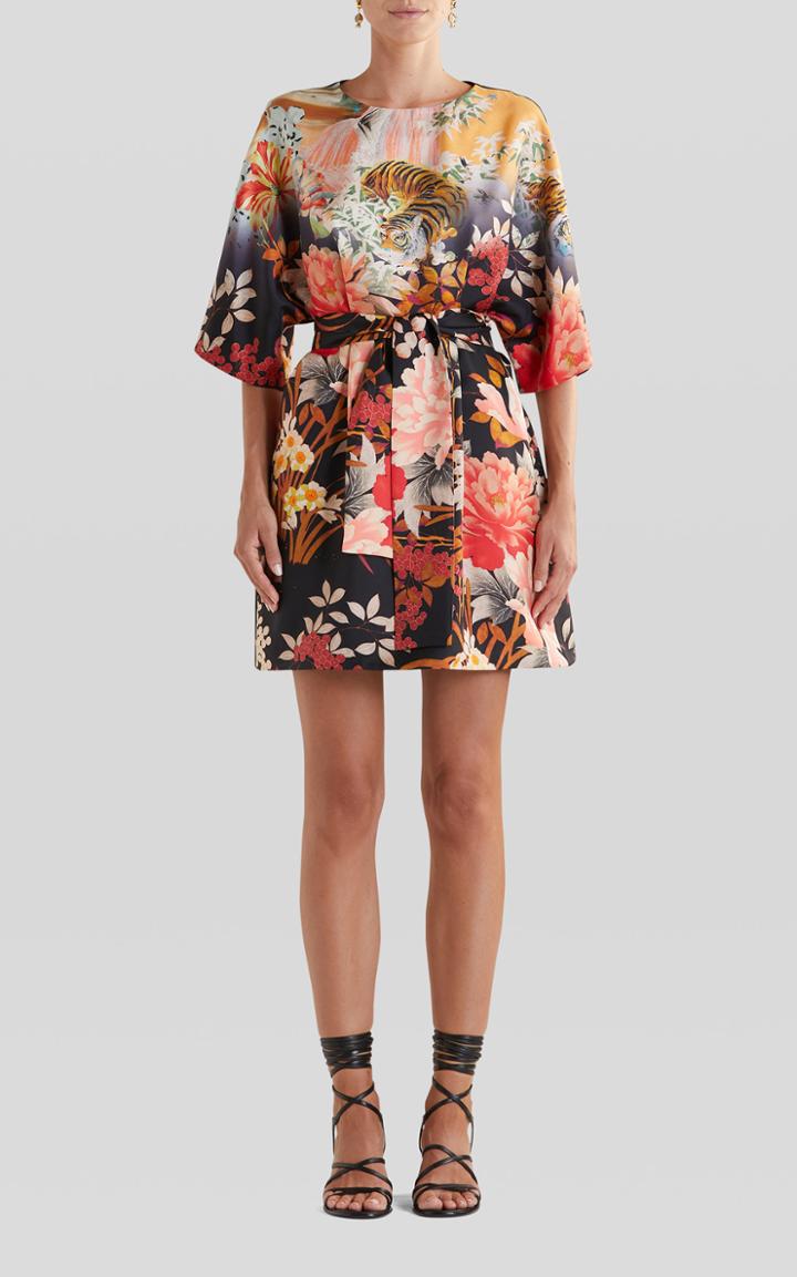 Moda Operandi Etro Printed Belted Silk Mini Dress