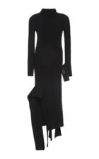 Off-white C/o Virgil Abloh Mock Neck Dress With Deconstructed Hem