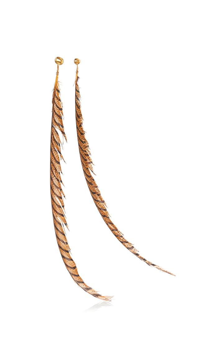 Marni Pheasant Feather Earrings