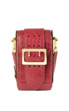 Burberry Oblong Belt Bag In Alizarin Crimson Alligator Skin