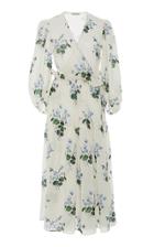 Les Rveries Floral-print Cotton-voile Wrap Dress