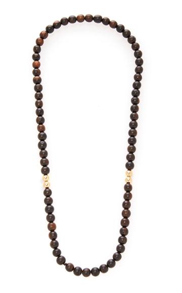 Maria Canale 18k Gold And Wood Beaded Necklace