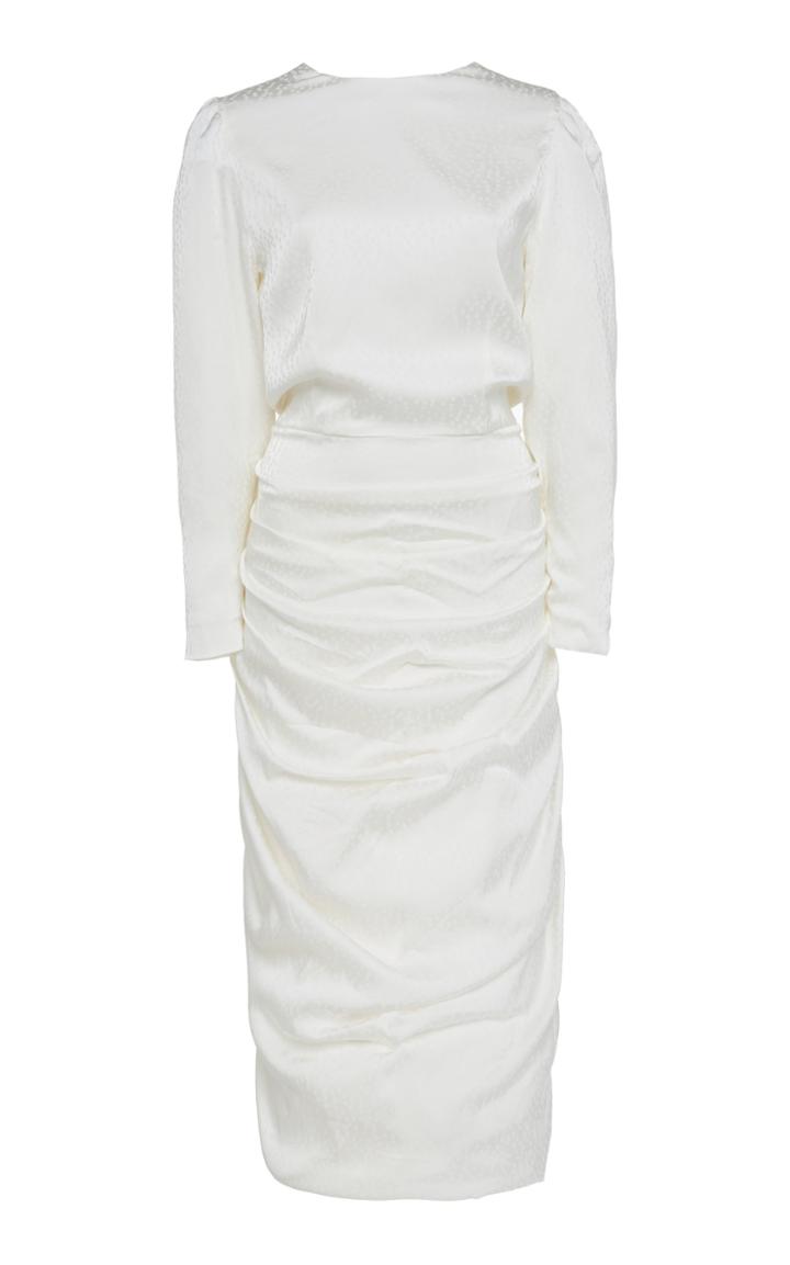 Attico Drape Jacquard Open Back Dress