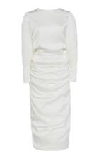 Attico Drape Jacquard Open Back Dress