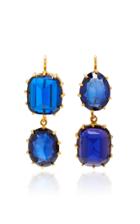 Renee Lewis One-of-a-kind Gold Antique Synthetic Spinel And Synthetic Sapphire Earrings