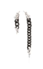 Yeprem Asymmetric Black Strada Chain And Diamond Earrings