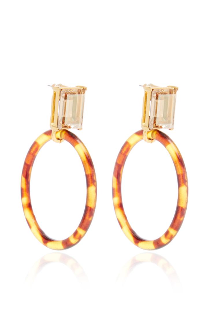 Brandon Maxwell X Kenneth Jay Lane Tortoiseshell Hoop Earrings