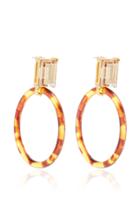 Brandon Maxwell X Kenneth Jay Lane Tortoiseshell Hoop Earrings