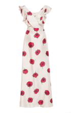 La Doublej Ruffled Wrap-effect Floral-print Silk Dress