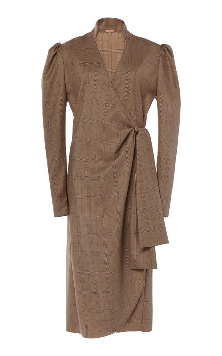 Moda Operandi Johanna Ortiz Flor De Tabaco Wool Wrap Midi Dress Size: 2