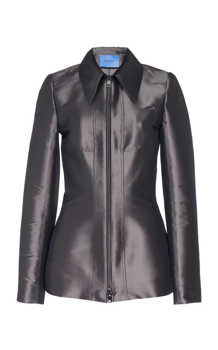 Mugler Tailored Metallic Collared Jacket