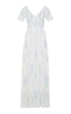 Luisa Beccaria Embroidered V-neck Dress