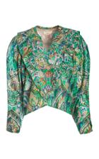 Moda Operandi Chufy Zeya Ruffled Printed Cotton-silk Voile Top