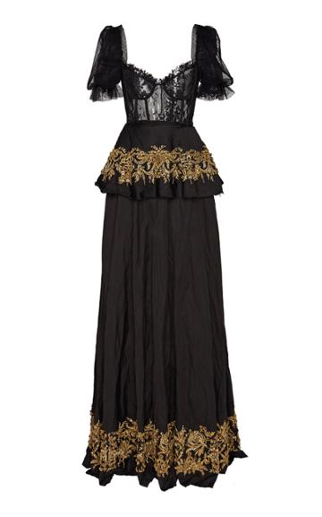 Brock Collection Petronel Lace-detailed Embroidered Cotton-blend Dress