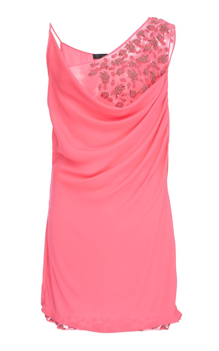 Versace Draped Satin Cocktail Dress