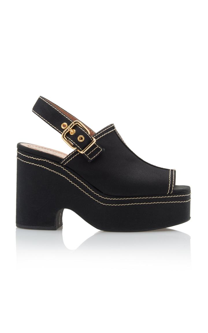 Marni Two-tone Slingback Wedge Platform Sandals