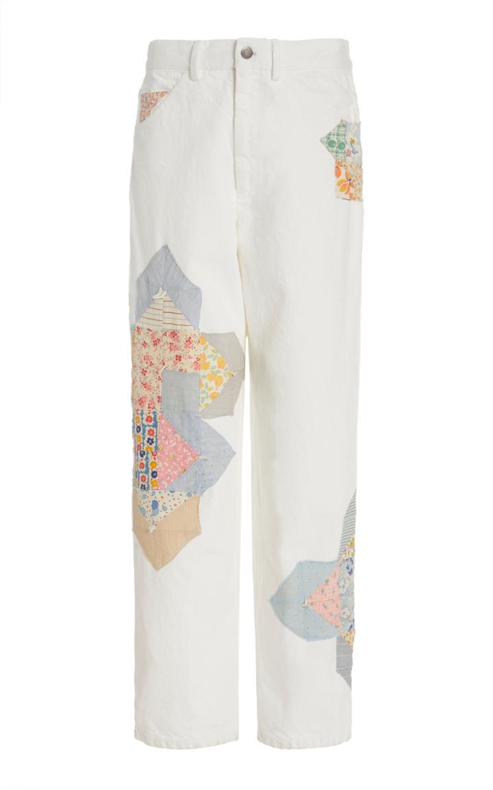 Sea Paloma Patchwork Rigid High-rise Straight-leg Jean