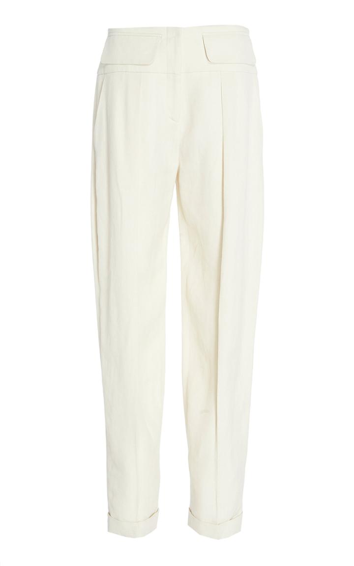 Victoria Victoria Beckham Pleated Crepe Straight-leg Pants