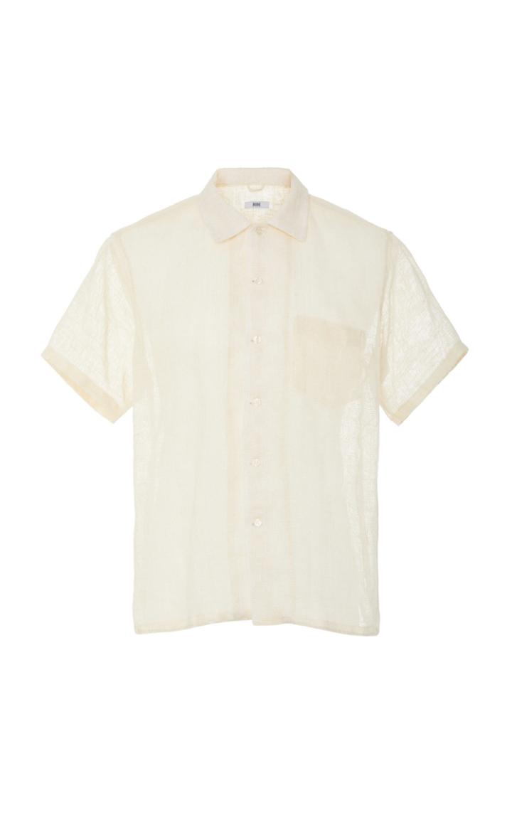 Bode Wide Weave Linen Shirt