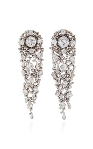 Mahnaz Collection Vintage Convertible Platinum Diamond Earrings