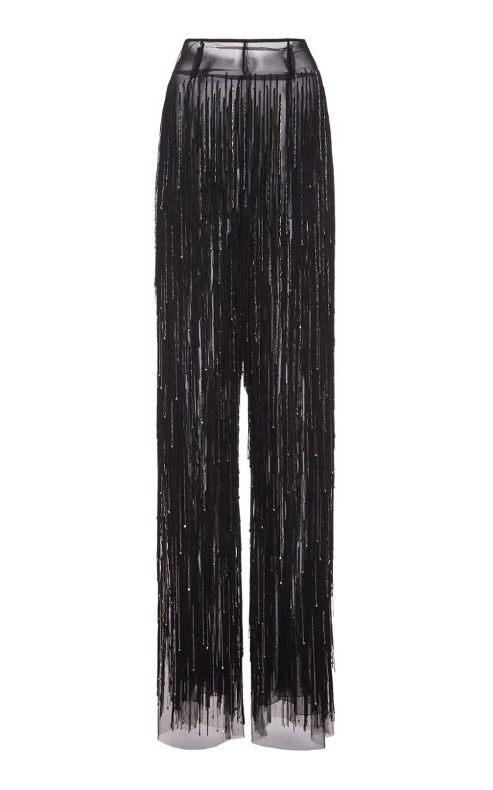 Moda Operandi Alberta Ferretti Embellished Tulle Straight-leg Pants