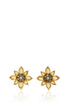 Bronia Yellow Gold Flower Earrings