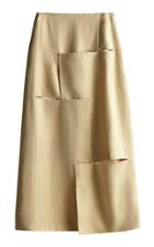 Moda Operandi Gia Studios Patchwork Linen Midi Skirt