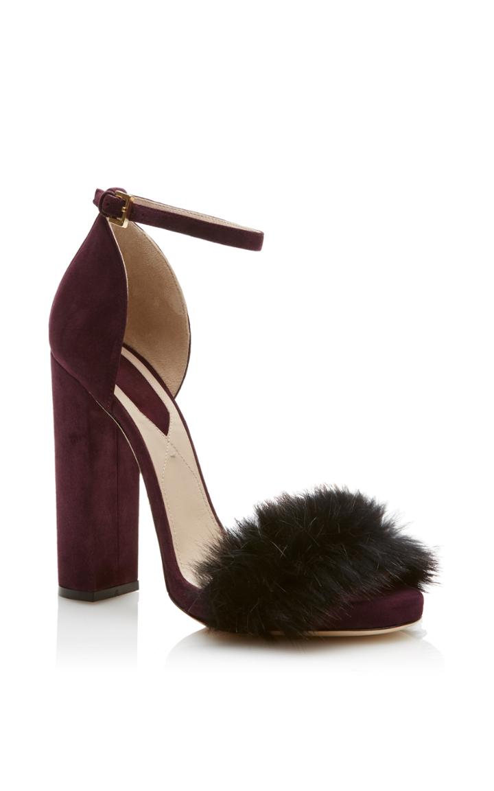 Elie Saab Fur Embellished Sandal