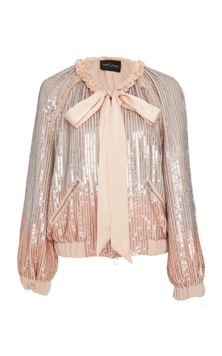 Needle & Thread Gloss Sequin Bomber Jacket