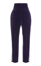 Alexandre Vauthier High Waisted Velvet Cropped Pant
