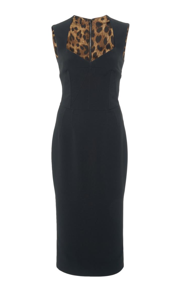Dolce & Gabbana Sweetheart-neckline Wool-blend Midi Dress