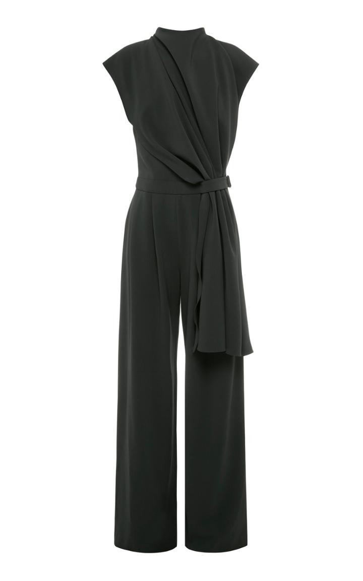 Bianca Spender Draped Cap Sleeve Jumpsuit
