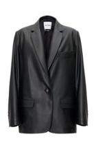 The Attico Single-breasted Leather Blazer